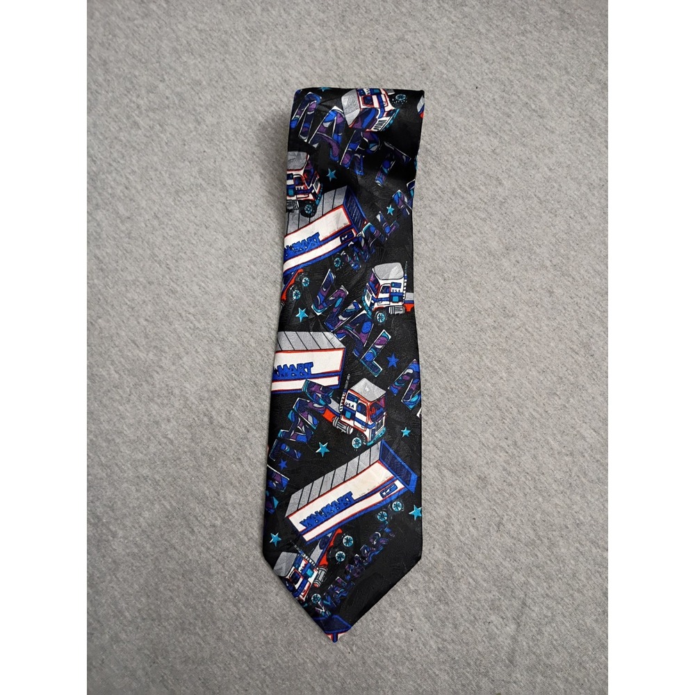 Company B Mens Walmart Semi Truck Vintage Tie Black Blue Stars Big Rig AOP